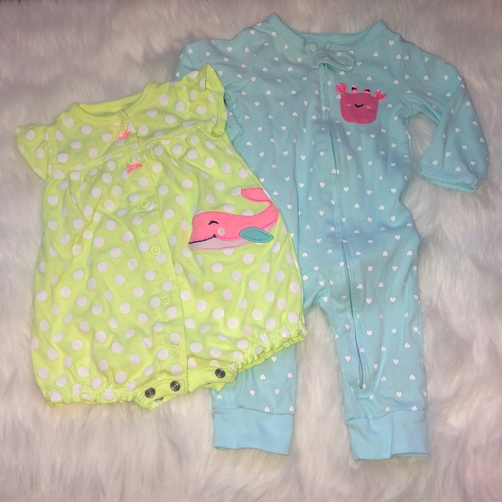 Carter’s- 2 one piece outfits- 0-3 months